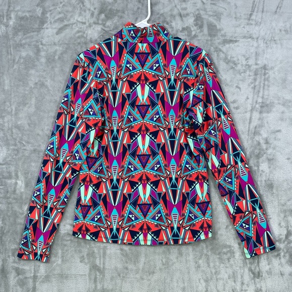 Title Nine Carve Designs Women's Large Athletic Full Zip Jacket Geometric Light - Picture 3 of 7